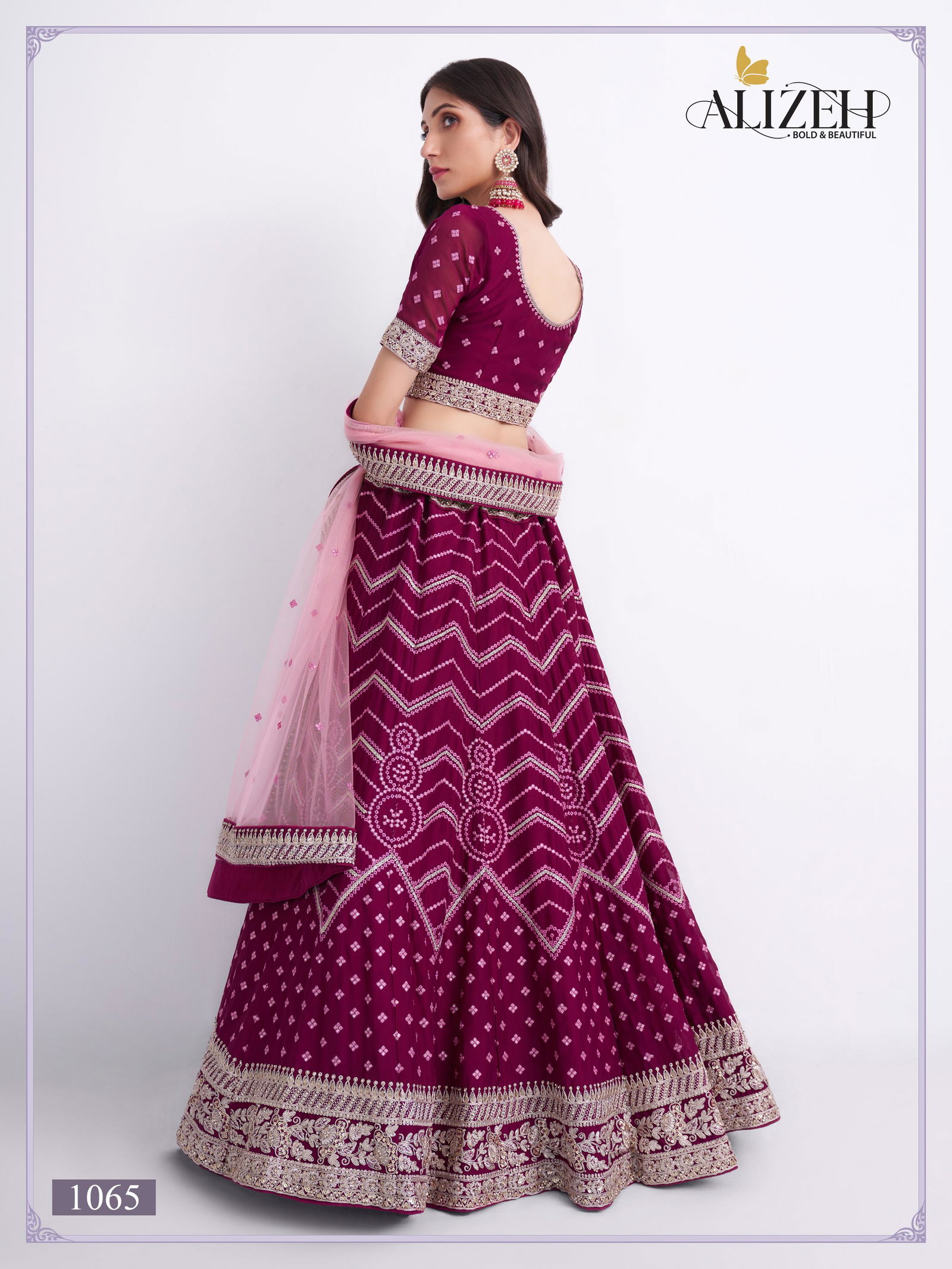 Alizeh Bridal Heritage Premium 1065 Silky Georgette Lehenga Choli Wholesale Online